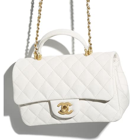 chanel mini flap white